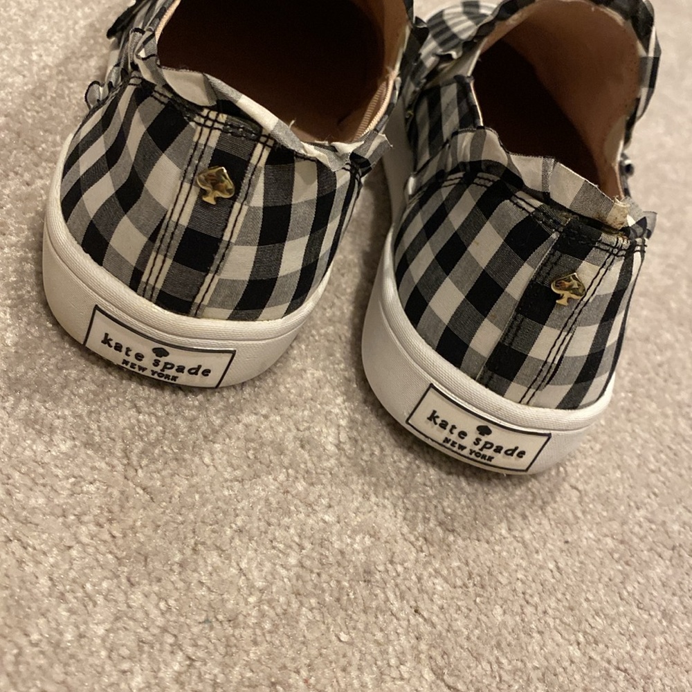kate spade Black and White Gingham Slip-On Sneakers - Picture 3 of 8